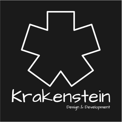 Krakenstein squere logo white on black