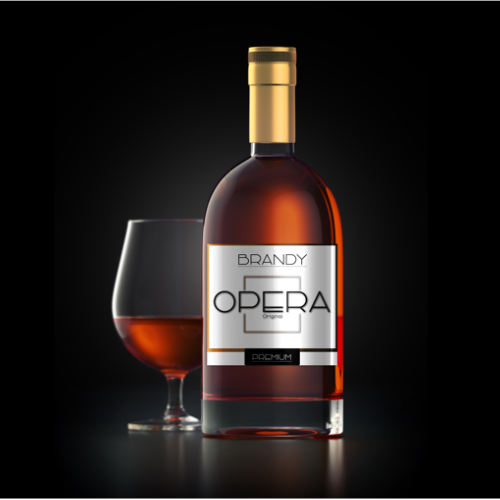 Opera Brandy label mockup